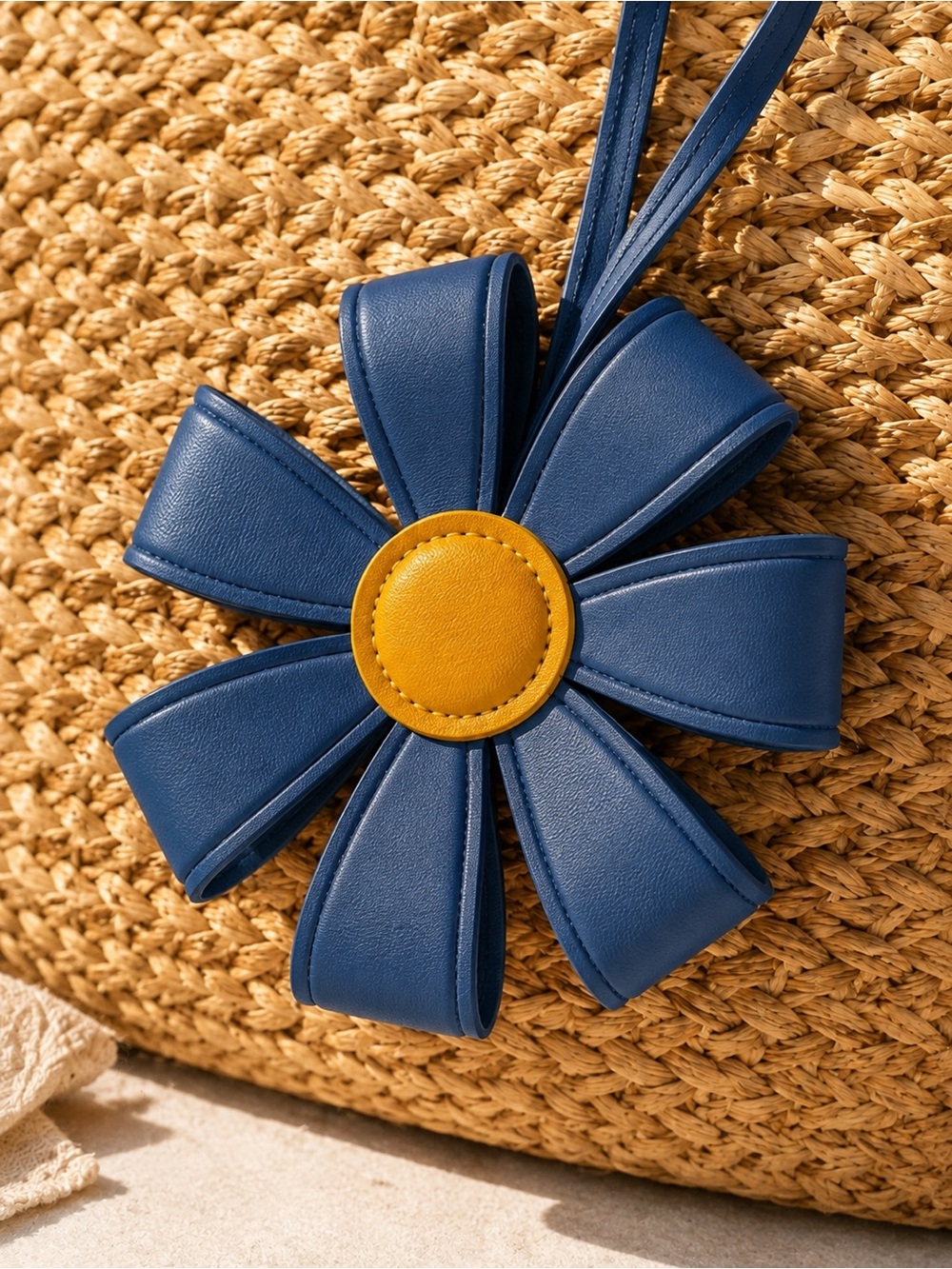 Blue Daisy Flower Bag Charm - New